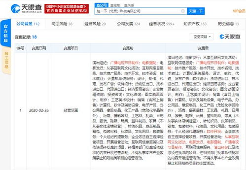 一下科技工商變更，經(jīng)營(yíng)范圍新增演出經(jīng)紀(jì)與互聯(lián)網(wǎng)信息服務(wù)